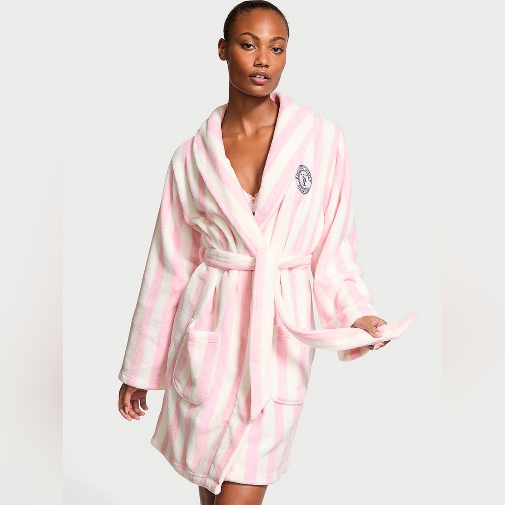 Victoria's Secret Short Robe - PINK STRIPE